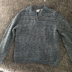 blue quarter zip sweater